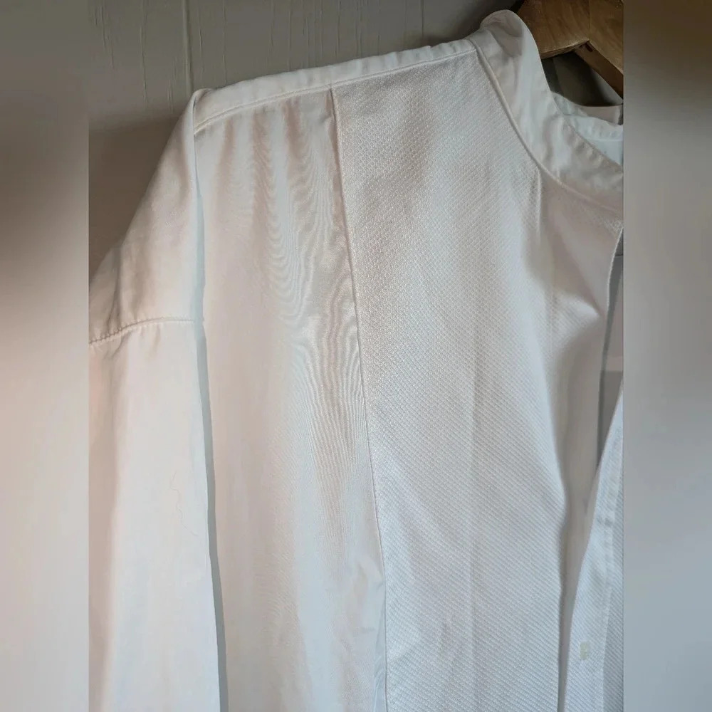 Frank & Eileen Victoria Italian Tuxedo Shirt White size Medium Office Oversized - Picture 5 of 9